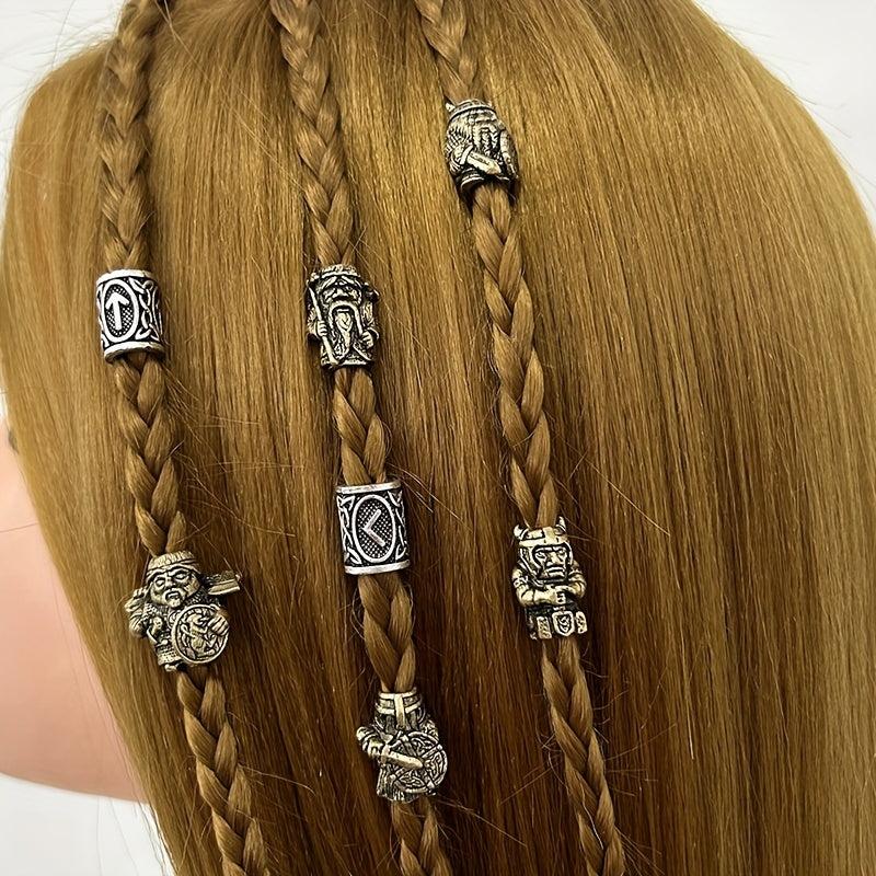 Viking Braids Ring Warrior Umbrella Rope Beads Hair Tube Beads