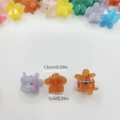 30Pcs Flower Mini Hair Clip Claw for Baby Girls - Bright Colors