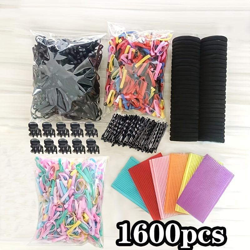 Women Hair Accessories Set Mini Hair Claw Rubber Band Elastic Ponytail Hair Tie