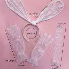 4pcs Rabbit Ears Lace Head Hoop Bachelorette Party Accessories