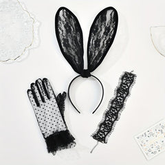 4pcs Rabbit Ears Lace Head Hoop Bachelorette Party Accessories