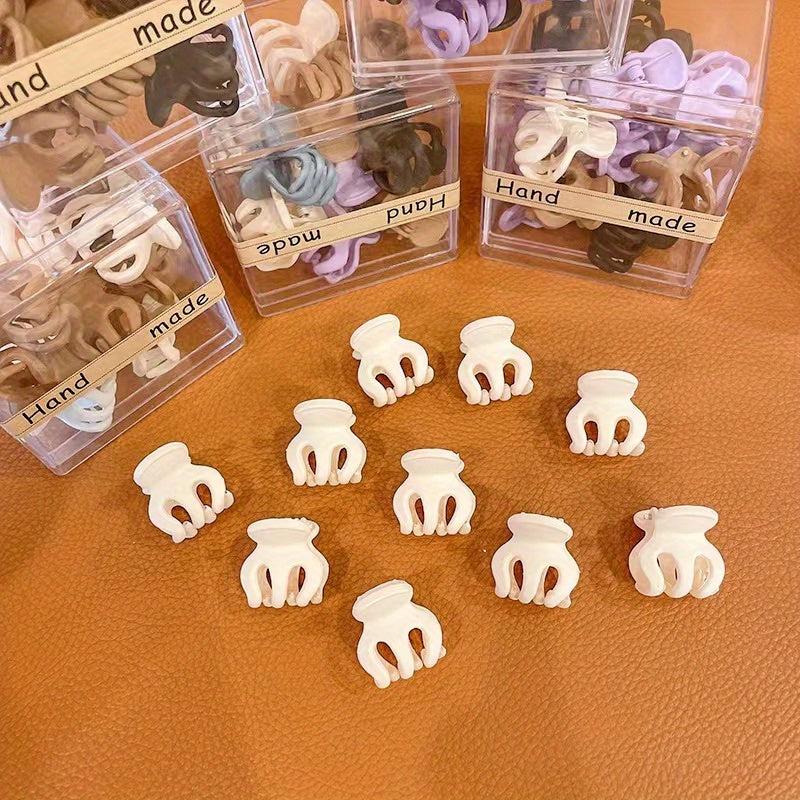 10pcs Small Hair Claw Clips Ponytail Holder Hairpins Acrylic Hair Accessories