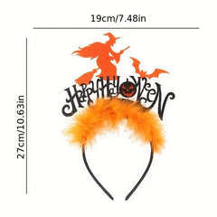 Halloween Headband Hello Halloween Letter Decor Head Hoop Witch Bat Hair Band