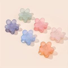 6pcs Transparent Flower Hair Claw Acrylic Shark Claw Hair Accessories