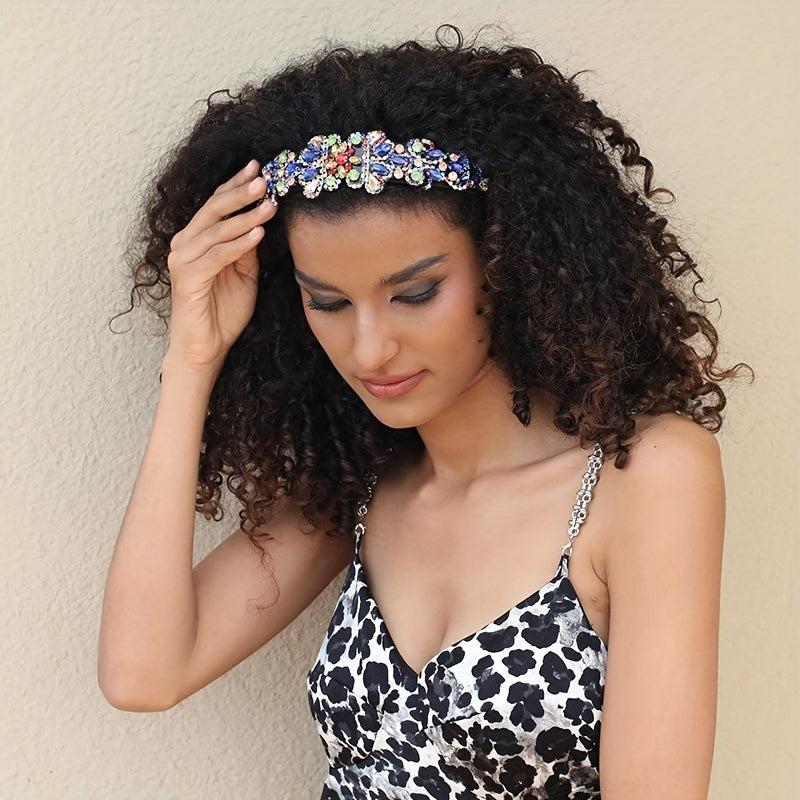 Baroque Rhinestone Headband Crystal Head Hoop Sparkle Headdress Jewelry