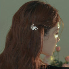 Metal Mini Hair Clip Rhinestone Butterfly Small Hair Clip Flower Hair Clip