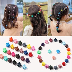 20pcs Flower Mini Hair Claw Clip Mix Colors for Girls
