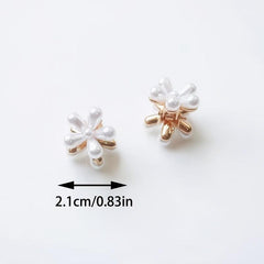 5pcs Mini Pearl Flower Hair Claw Clips Strong Hold Grip Hair Jaw Clip