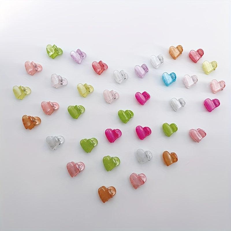 36pcs Mini Heart Hair Claw Clip Non Slip Jaw Clamp Hair Decoration Accessory
