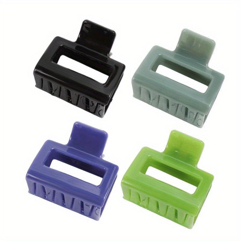 4pcs Mini Square Hair Claw Ponytail Holder Hair Accessories for Women