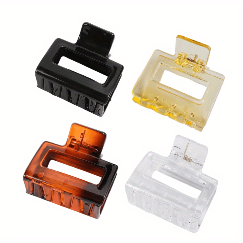 4pcs Mini Square Hair Claw Ponytail Holder Hair Accessories for Women