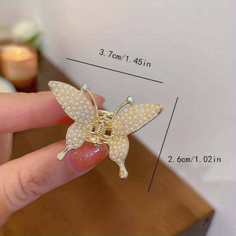 2pcs Y2K Rhinestone Butterfly Hair Clip Hair Accessories