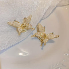 2pcs Y2K Rhinestone Butterfly Hair Clip Hair Accessories