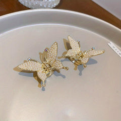 2pcs Y2K Rhinestone Butterfly Hair Clip Hair Accessories