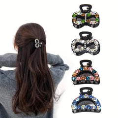 Rhinestone Hair Claw Set Mini Shark Claw Ponytail Holder Vintage Hair Accessorie