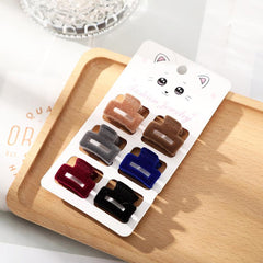 6 Pcs Set Trumpet Bangs Clip Flocking Edge Clip Hair Claw Headdress Hair Accesso