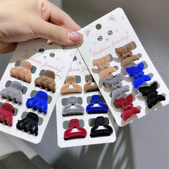 6 Pcs Set Trumpet Bangs Clip Flocking Edge Clip Hair Claw Headdress Hair Accesso