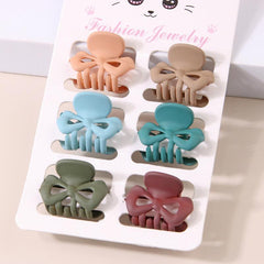 6pcs Mini Flower Bow Hair Claw Clip Strong Grip Hair Jaw Clip