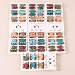 6pcs Mini Flower Bow Hair Claw Clip Strong Grip Hair Jaw Clip