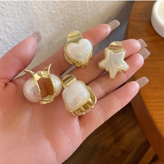 Lustrous Pearl Hair Clips Sweet Metal Barrette Hair Accessory