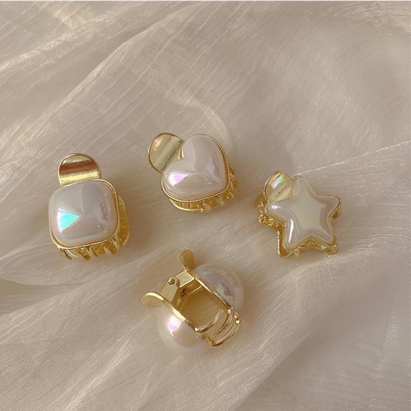 Lustrous Pearl Hair Clips Sweet Metal Barrette Hair Accessory