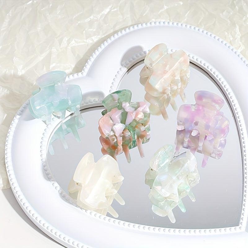 6pcs Acetate Hair Claw Mini Ponytail Hair Clip Hair Accessories