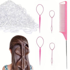 2000pcs Hair Accessories Tool Set for Girls with Rattail Comb & Rubber Bands