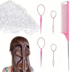 2000pcs Hair Accessories Tool Set for Girls with Rattail Comb & Rubber Bands