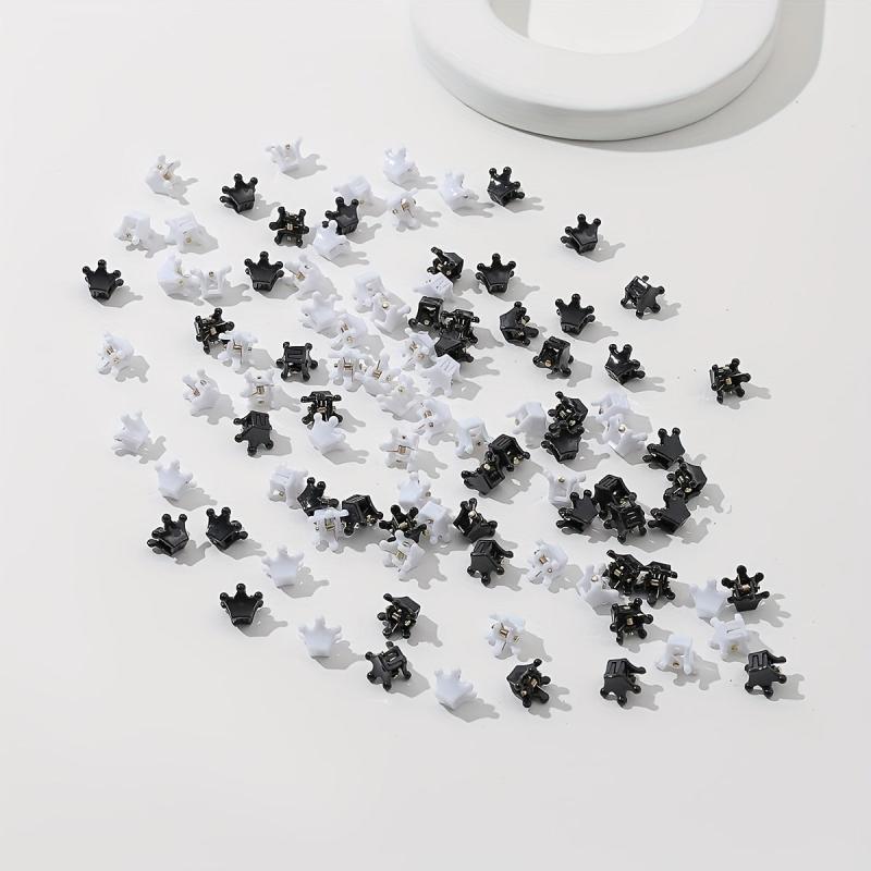 100pcs Mini Crown Shape Hair Claw Braid Hair Clip Hair Accessories