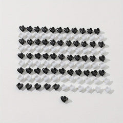 100pcs Mini Glossy Hair Claw Heart Shaped Hair Claw Nonslip Ponytail Holder