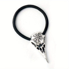 Viking Crow Skull Head Rope Silvery Hair Tie Hair Accessories