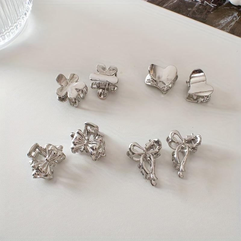 Metallic Hair Claw Clip Set Mini Hair Clip Women Girls