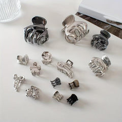 Metallic Hair Claw Clip Set Mini Hair Clip Women Girls