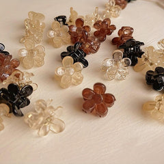 5pcs Flower Hair Clips Mini Shark Claw Hair Accessory