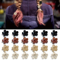 5pcs Flower Hair Clips Mini Shark Claw Hair Accessory