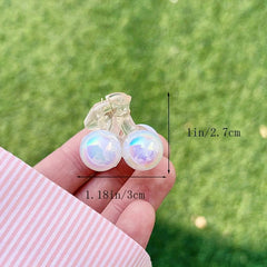 Holographic Faux Pearl Hair Clip Mini Side Clip Head Jewelry Hair Accessories