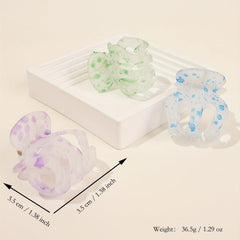 6pcs Transparent Dotted Hair Claw Mini Shark Claw Clip Hair Accessories