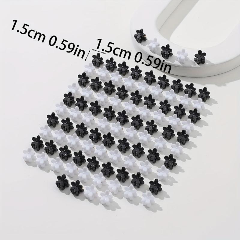 100pcs Flower Shaped Mini Hair Claw Ponytail Holder