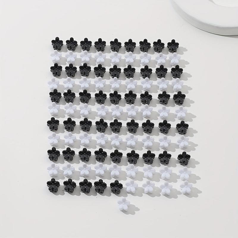 100pcs Flower Shaped Mini Hair Claw Ponytail Holder