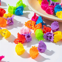 50pcs Mini Hair Claw Strawberry Shape Nonslip Hair Claw for Women Girls Baby