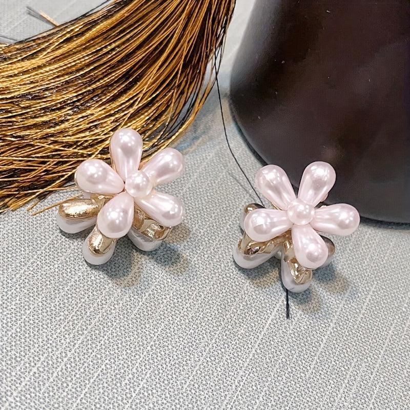 2pcs Mini Flower Hair Claw Clip Metal Hair Claw Nonslip Clip For Side Hair