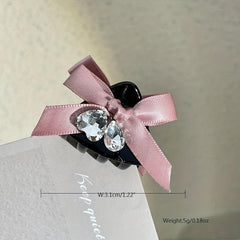Crystal Bow Hair Claw Mini Hair Clip Accessories