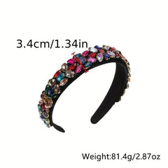 Baroque Rhinestone Headband Crystal Head Hoop Wide Headdress Hair Accessories