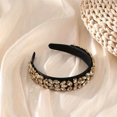 Baroque Rhinestone Headband Crystal Head Hoop Wide Headdress Hair Accessories