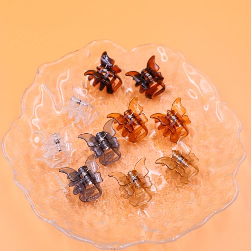 10pcs Mini Butterfly Claw Clips Jelly Hair Claw Nonslip Shark Claw