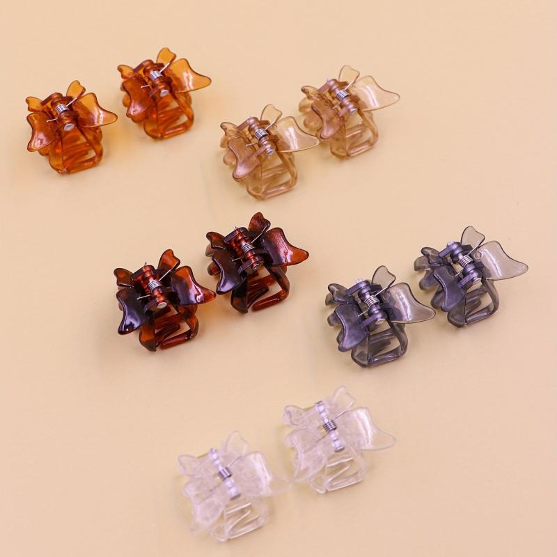 10pcs Mini Butterfly Claw Clips Jelly Hair Claw Nonslip Shark Claw