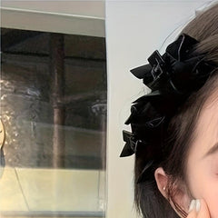 2pcs Velvet Bow Hair Claw Vintage Hair Accessories