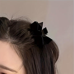 2pcs Velvet Bow Hair Claw Vintage Hair Accessories