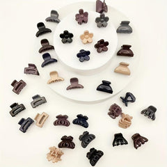 6pcs Mini Hair Claw Clip Solid Flower Shaped Hair Clip for Women Girls