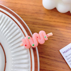 Lotus Root Meat Ball Skewer Duck Billed Hair Clip Funny Food Series